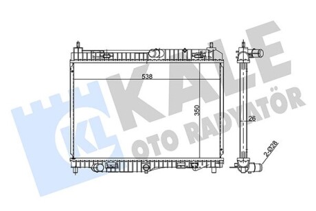 Радіатор охолодження Ford B-Max, Ecosport, Fiesta Vi, Transit Courier Radiator OTO RADYATOR KALE 353880 (фото 1)