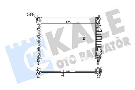 Радіатор охолодження chevrolet captiva, opel antara oto radiator KALE 354955 (фото 1)