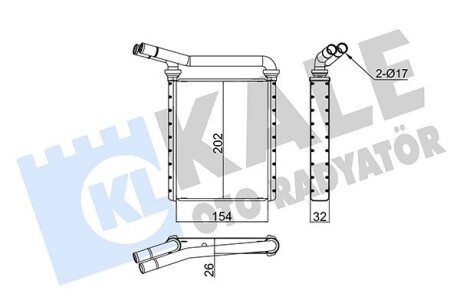 Радиатор отопителя Toyota Auris, Avensis, Corolla, Prius, Rav 4 Iii OTO RADYATOR KALE 355115 (фото 1)