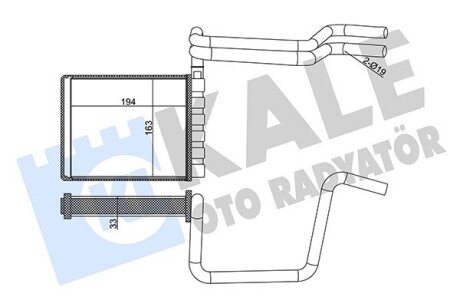 Радіатор обігрівача ford c-max, focus iii, transit, tourneo connect KALE 355125