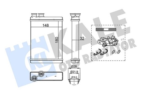 Радиатор отопителя peugeot 308 ii, 308 sw ii oto radiator KALE 355235