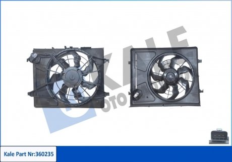 Вентилятор охлаждения радиатора с кожухом hyundai elantra iv, i30 oto radiator KALE 360235 (фото 1)