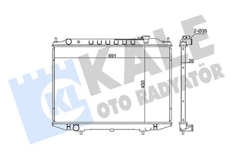 Радіатор охолодження nissan np300 (08-), pick up (98-) 2.5d oto radiator KALE 362900