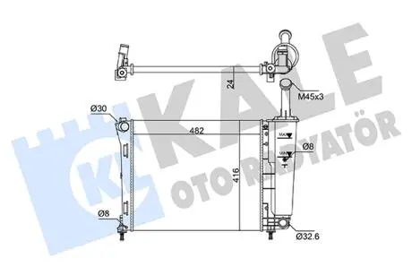 Радиатор охлаждения fiat 500/panda/ford ka 1.2 07- KALE 363060