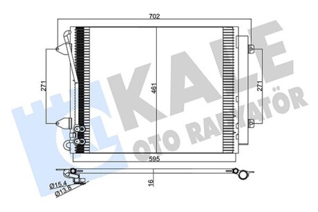 Радіатор кондиціонера volkswagen cc, passat, passat alltrack oto r KALE 376100