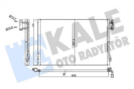 Bmw радіатор кондиціонера 1e81/87,3 e90, x1 e84 KALE 376600