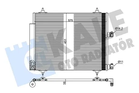 Citroen радиатор кондиционера c8, jumpy, fiat ulysse, peugeot 807, expert 02- KALE 377300