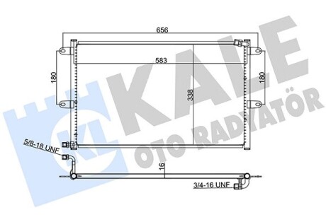 Vw радіатор кондиціонера caddy ii,polo,seat cordoba 94- KALE 384600 (фото 1)