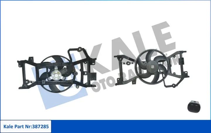 Вентилятор охолодження радіатора (з дифузором) Renault Logan II (13-), Duster (18-), Lodgy (12-), Dokker (12-) OTO RADYATOR KALE 387285 (фото 1)