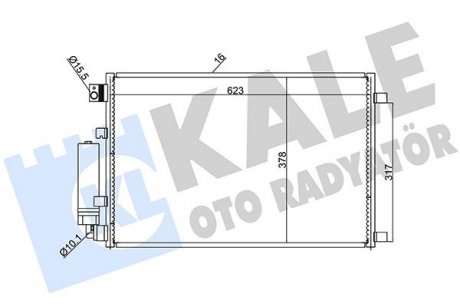 Nissan радиатор кондиционера qashqai 1.6/2.0 07- KALE 388600 (фото 1)