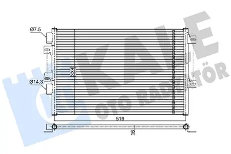 Радиатор кондиционера nissan kubistar, renault kangoo oto radiator KALE 389200