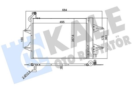 Vw радіатор кондиціонера polo,skoda fabia i,ii,roomster KALE 390700