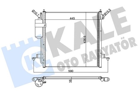 Радіатор кондиціонера mitsubishi l200 2.5td (06-) акпп,мкпп oto radiator KALE 393100