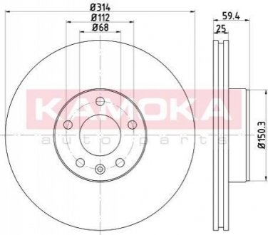Тормозные диски KAMOKA 1031019 (фото 1)