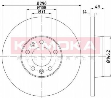 Тормозной диск KAMOKA 1031050 (фото 1)