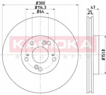 Тормозной диск KAMOKA 1031127 (фото 1)