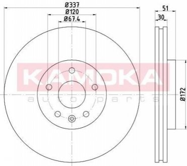 Тормозные диски KAMOKA 103135 (фото 1)