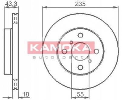 Тормозной диск KAMOKA 1032168 (фото 1)