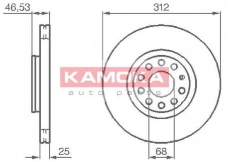 Гальмівні диски KAMOKA 1032312 (фото 1)