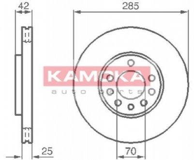Гальмівний диск KAMOKA 1032382 (фото 1)