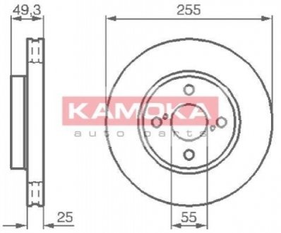 Тормозной диск KAMOKA 1032588 (фото 1)