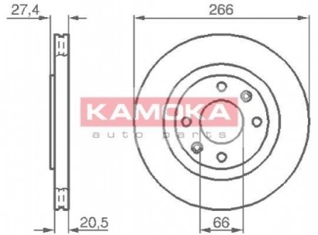 Тормозной диск KAMOKA 103384 (фото 1)