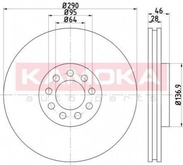 Тормозные диски KAMOKA 103634A (фото 1)