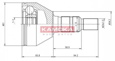 Шарнирный комплект, приводной вал. KAMOKA 6039 (фото 1)