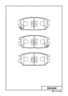 Комплект гальмівних колодок, дискове гальмо KASHIYAMA D6049M