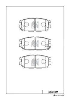 Комплект гальмівних колодок, дискове гальмо KASHIYAMA D6049M