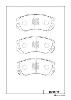 Комплект гальмівних колодок, дискове гальмо KASHIYAMA D7017M