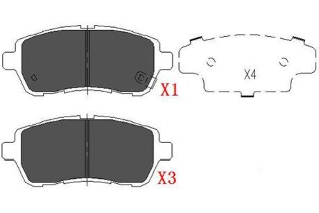 Комплект гальмівних колодок, дискове гальмо KAVO PARTS KBP-1514