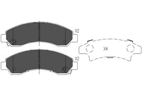 Комплект гальмівних колодок, дискове гальмо KAVO PARTS KBP-3514