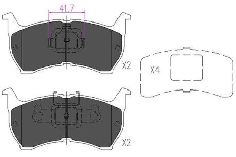 Комплект гальмівних колодок, дискове гальмо KAVO PARTS KBP-4516