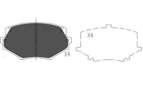 Комплект тормозных колодок, дисковый тормоз KAVO PARTS KBP-4527