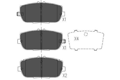 Комплект тормозных колодок, дисковый тормоз KAVO PARTS KBP-4551