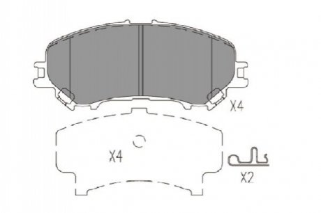 Комплект гальмівних колодок, дискове гальмо KAVO PARTS KBP-6614