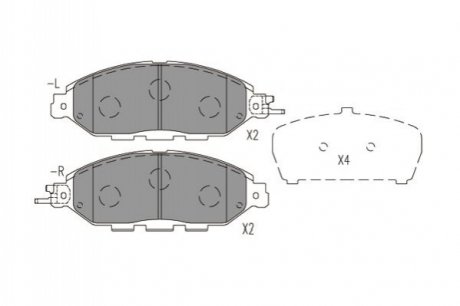 Гальмівні колодки (передні) nissan pathfinder 2.5/3.5 4wd 13- KAVO PARTS KBP-6623 (фото 1)