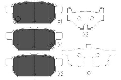 Комплект тормозных колодок, дисковый тормоз KAVO PARTS KBP-8526