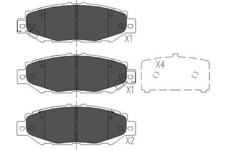 Комплект тормозных колодок, дисковый тормоз KAVO PARTS KBP-9062