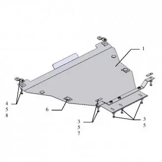 Защита двигателя на ACURA: TSX 2. HONDA: Accord VIII Kolchuga 1.0200.00