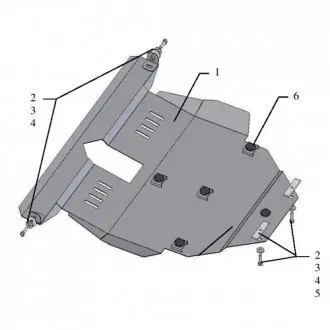 Защита двигателя на GEELY: FC, SL. TOYOTA: Corolla E14/E15, Corolla E16/E17 Kolchuga 1.0213.00