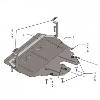 Захист двигуна на SKODA: Fabia II, Roomster. VOLKSWAGEN: Polo, Polo Kolchuga 1028200