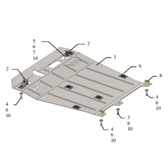 Защита двигателя на CITROEN: C4 Aircross. MITSUBISHI: ASX, Outlander Sport. PEUGEOT: 4008 Kolchuga 1.0403.00