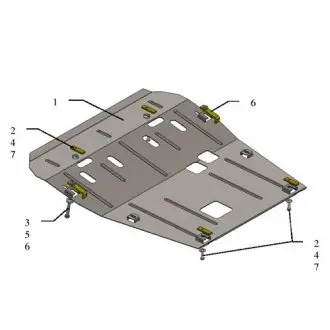 Защита двигателя на DACIA: Dokker, Lodgy, Logan, Sandero. RENAULN: Dokker, Lodgy, Logan, Sandero Kolchuga 1054600