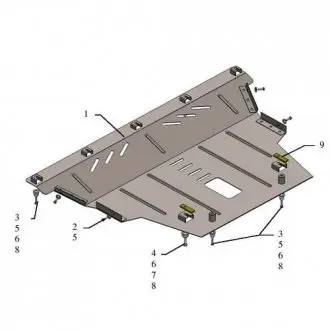 Защита двигателя на FIAT: 500 Х. JEEP: Renegade Kolchuga 1058900