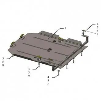 Защита двигателя на TOYOTA: Land Cruiser Prado 120 Kolchuga 1.0610.00