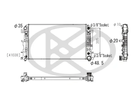 Радіатор двигуна (акпп) Mercedes sprinter 3,5-t (b906), sprinter 3,5-t (b907), sprinter 3,5-t (b907, b910), sprinter 3-t (b906), sprinter 3-t (b907), sprinter 1. KOYORAD PL412613