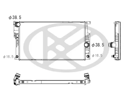 Радиатор двигателя (акпп) BMW 1 (F20), 1 (F21), 2 (F22, F87), 2 (F23), 3 (F30, F80), 3 (F31), 3 GRAN TURISMO (F34), 4 (F32, F82), 4 (F3 1.5-3.0H 11.11-06.21 KOYORAD PL422945