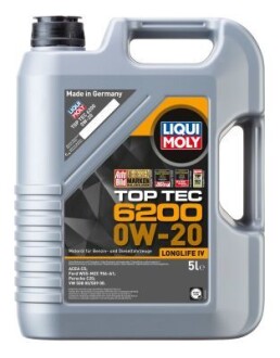 Lm 5л top tec 6200 олія 0w-20 acea c5, vw 508 00, vw 509 00, porsche c20 LIQUI MOLY 20789